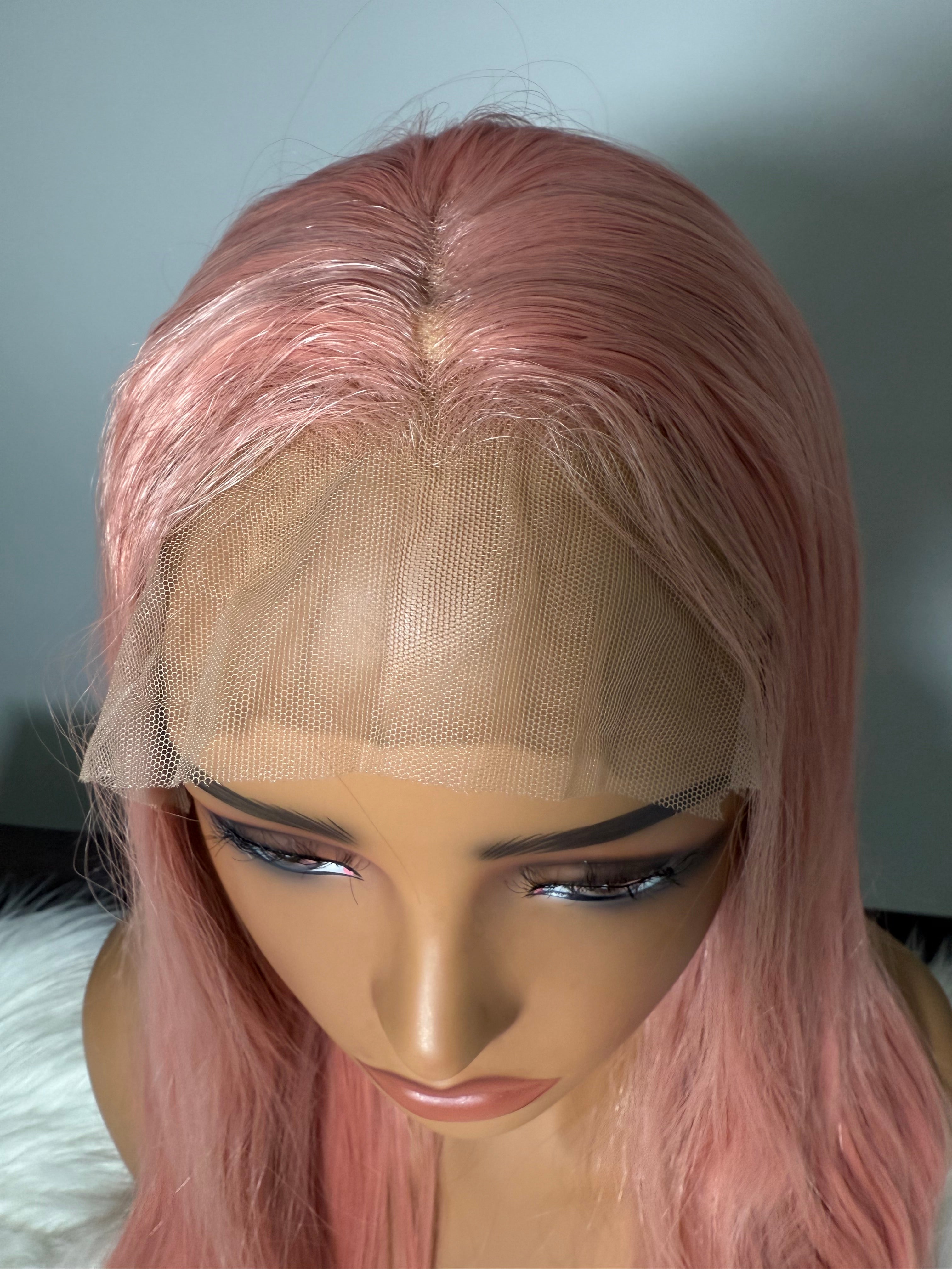 Light Pink Lace Frontal Synthetic
