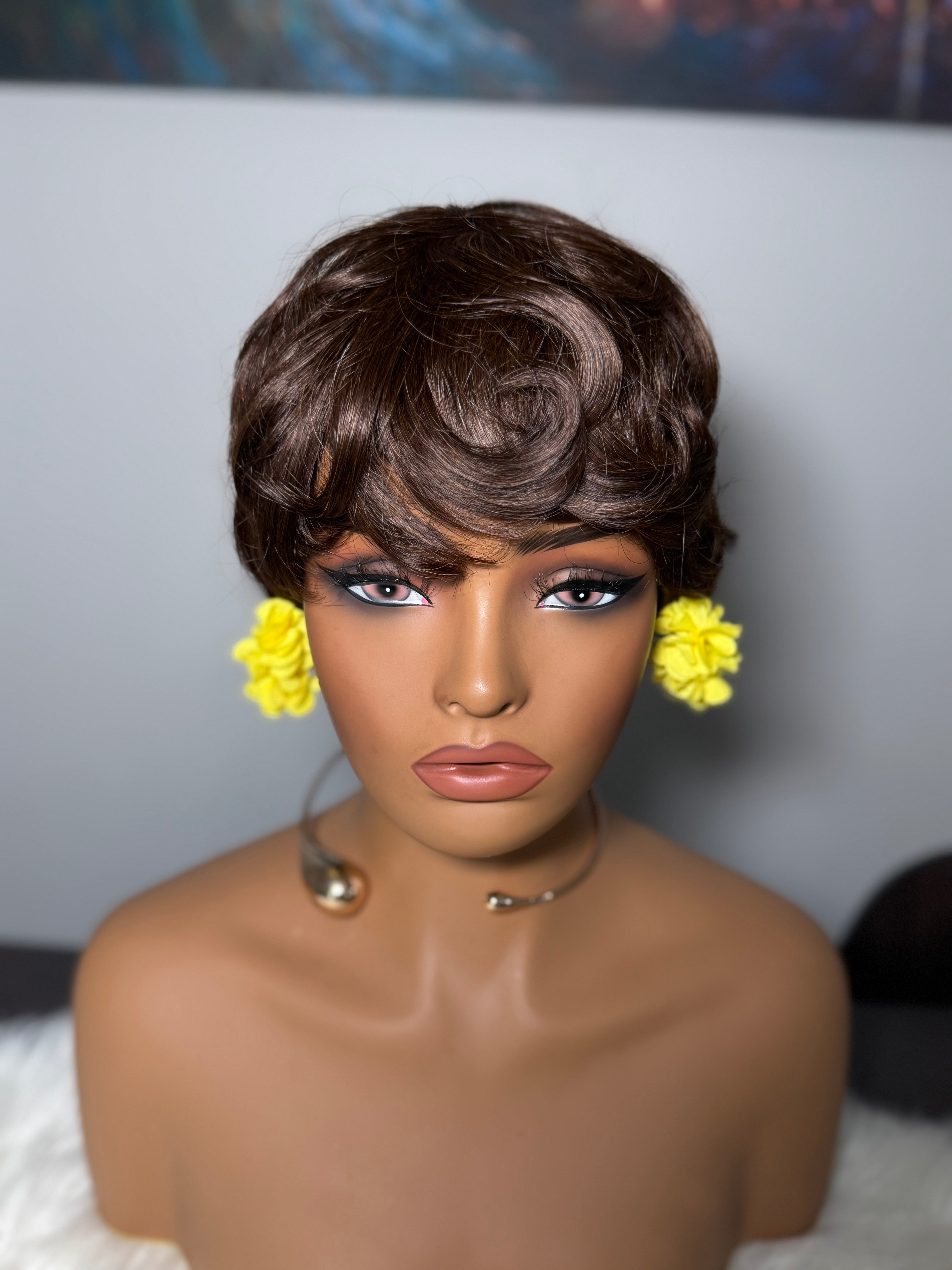 Chocolate Brown Pixie Human Hair